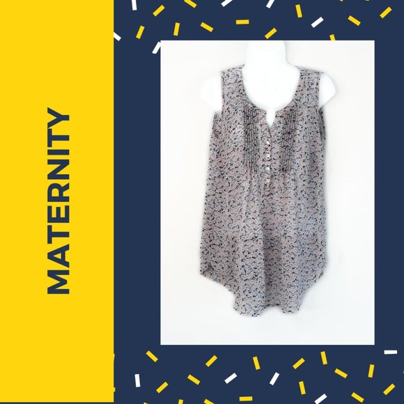 Motherhood Maternity Tops - MOTHERHOOD • Small sheer floral maternity blouse, sleeveless tank Summer